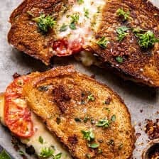Roasted Garlic Caprese Grilled Cheese | halfbakedharvest.com