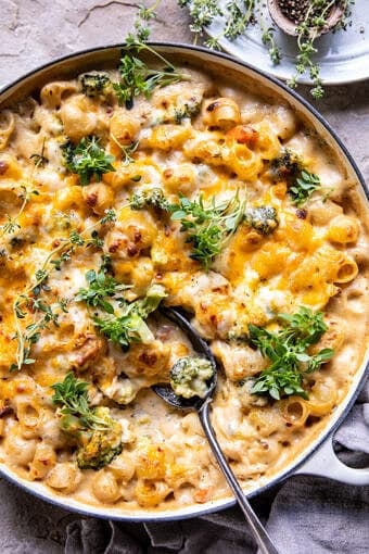 Broccoli Cheddar Chicken and Noodle Casserole | halfbakedharvest.com