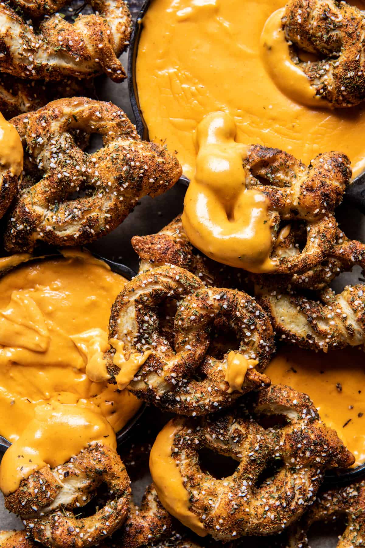 Mini Ranch Pretzels with Buffalo Cheese Sauce | halfbakedharvest.com