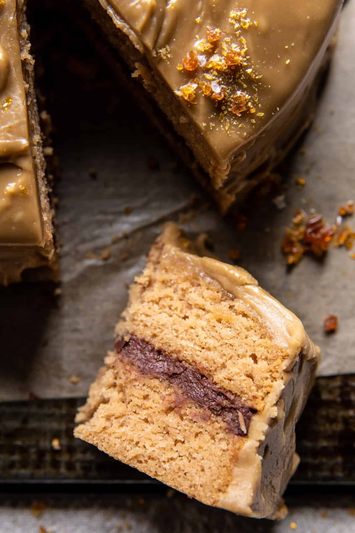 Old Fashioned Caramel Apple Butter Cake with Chocolate Frosting | halfbakedharvest.com