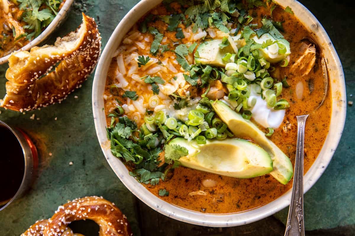 Spicy Buffalo White Chicken Chili | halfbakedharvest.com