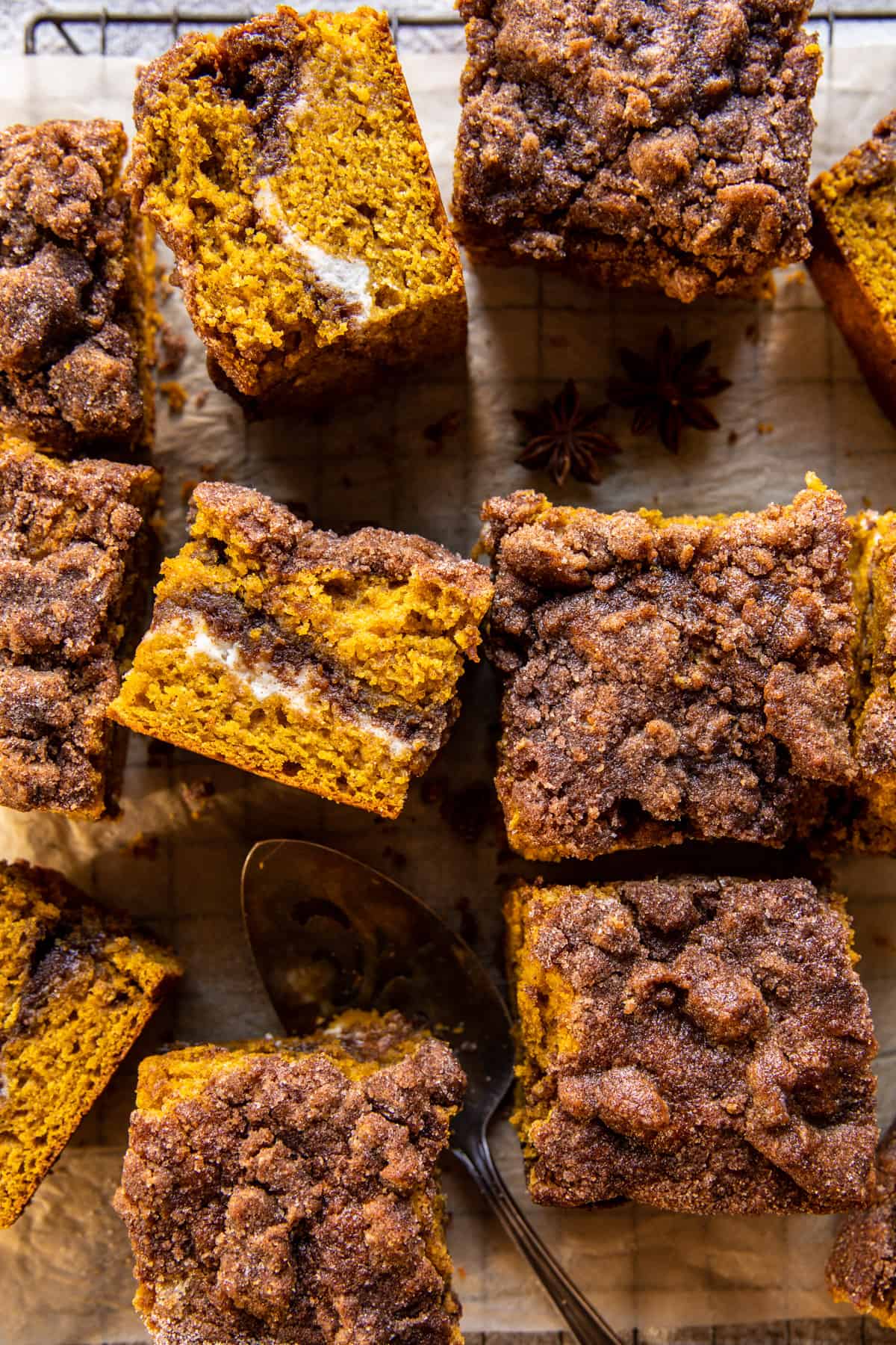 Cream Cheese Swirled Cinnamon Pumpkin Coffee Cake | halfbakedharvest.com
