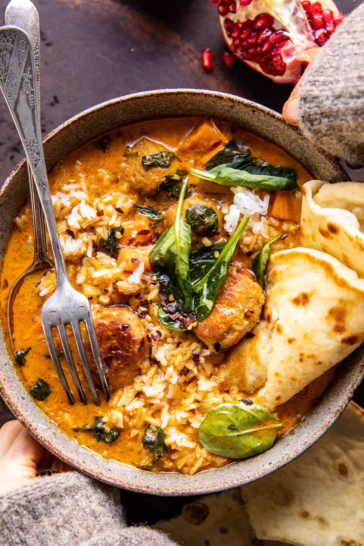 Coconut Curry Chicken Meatball Soup with Rice | halfbakedharvest.com