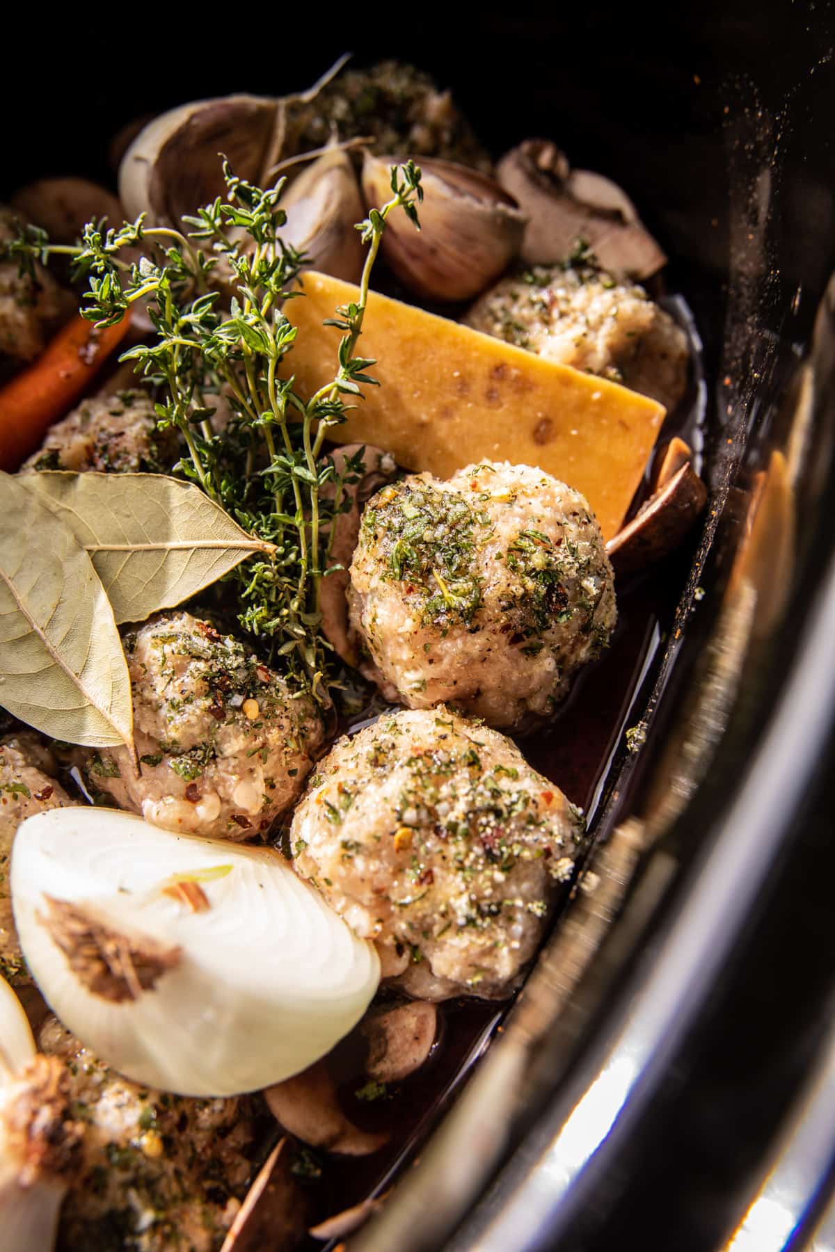 Crockpot Coq au Vin Meatballs | halfbakedharvest.com
