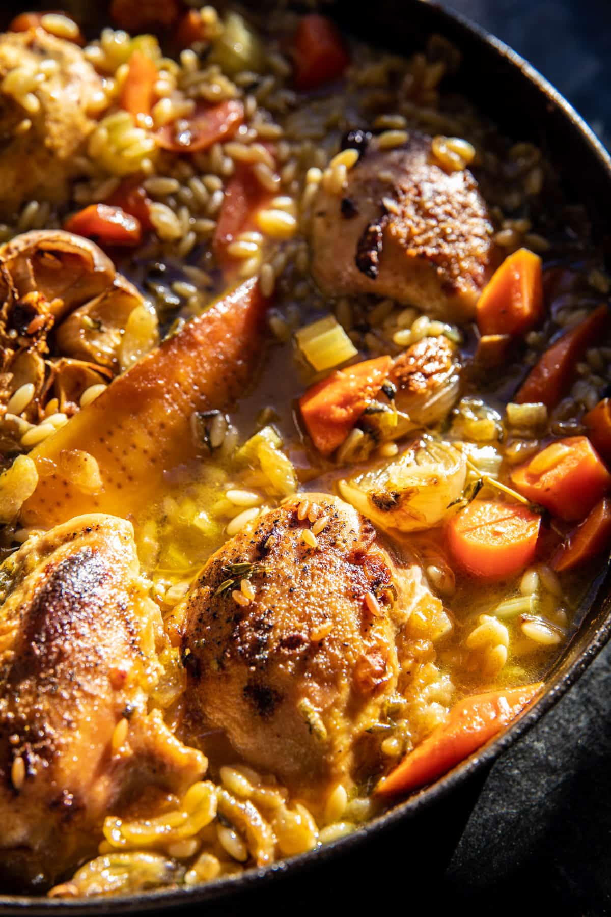 Roasted Herb Butter Chicken and Orzo | halfbakedharvest.com