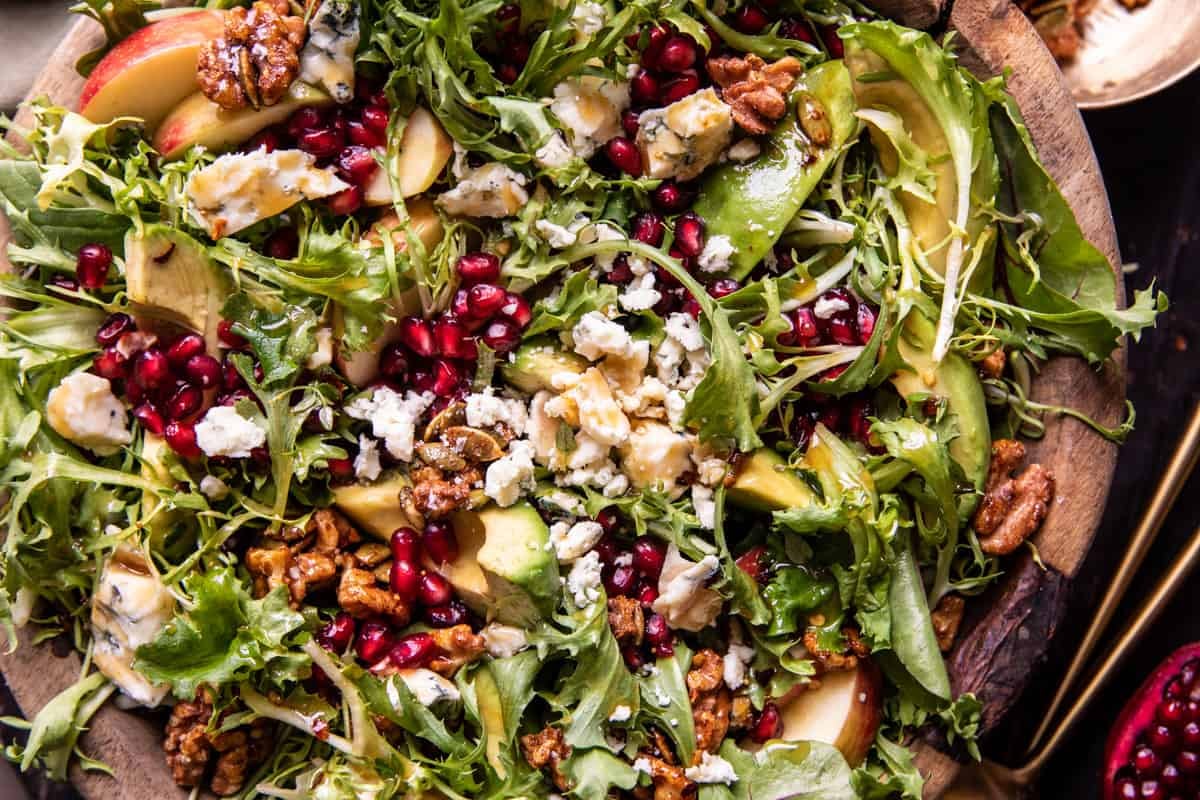 Christmas Salad with Honey Mustard Dressing | halfbakedharvest.com