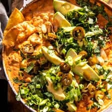Hot Chicken Enchilada Bean Dip | halfbakedharvest.com