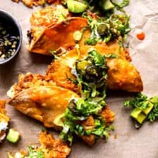 Spicy Buffalo White Chicken Chili Tacos | halfbakedharvest.com