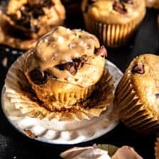Blender Chocolate Chip Peanut Butter Banana Muffins | halfbakedharvest.com