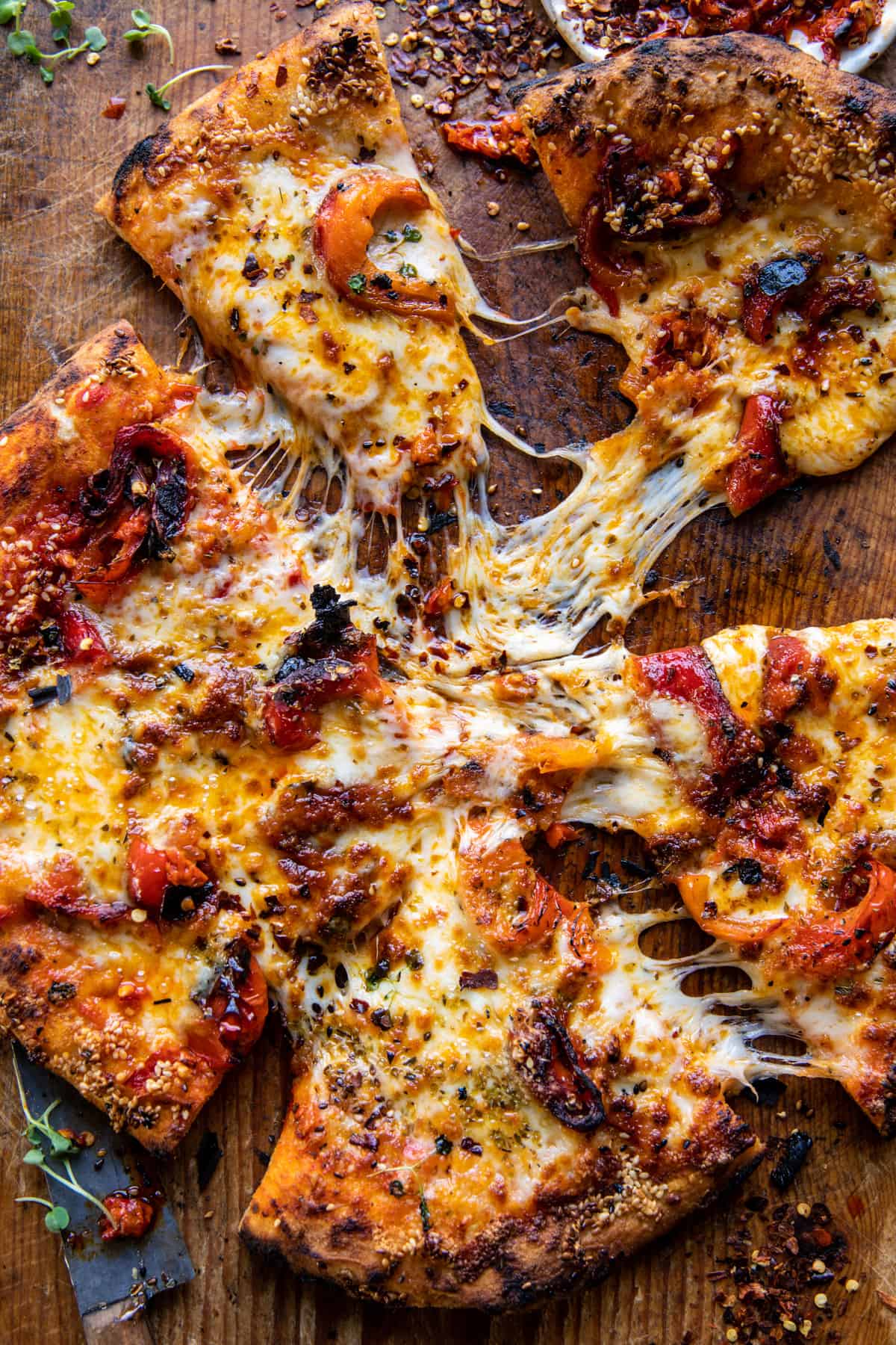 Calabrian Chili Roasted Red Pepper Pizza | halfbakedharvest.com