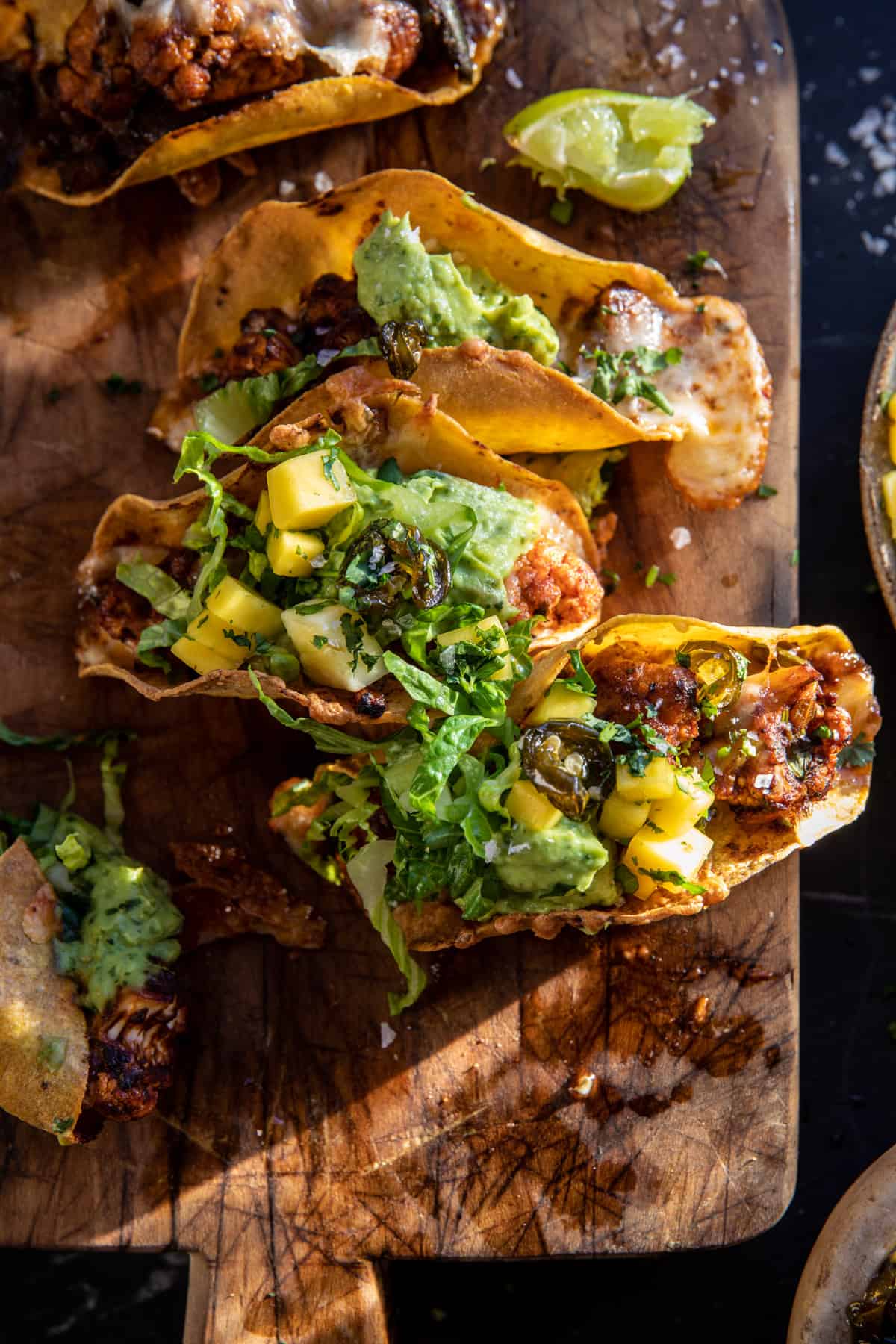 Crispy Caribbean Cauliflower Tacos with Candied Jalapenฬo Pineapple Salsa | halfbakedharvest.com
