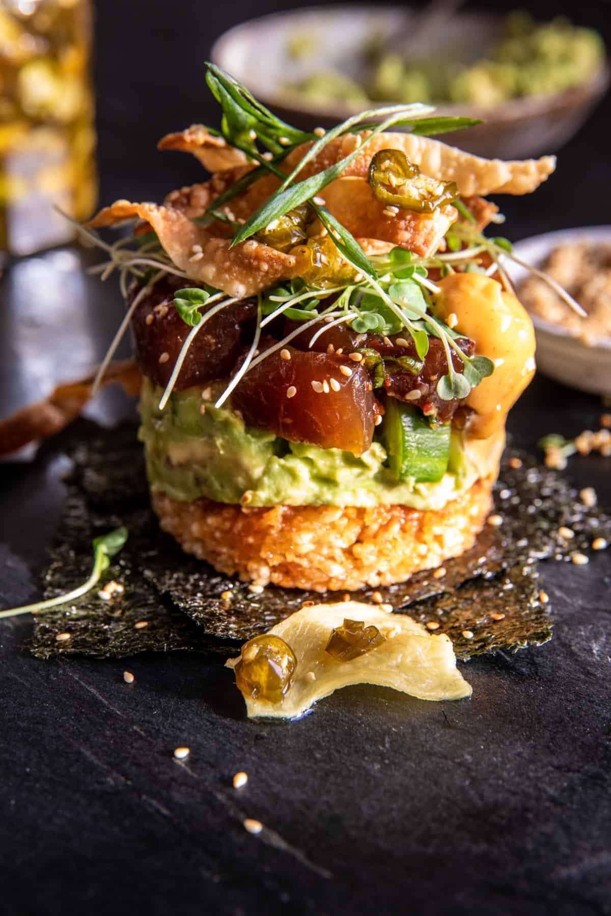 Crispy Rice Spicy Tuna Stacks | halfbakedharvest.com