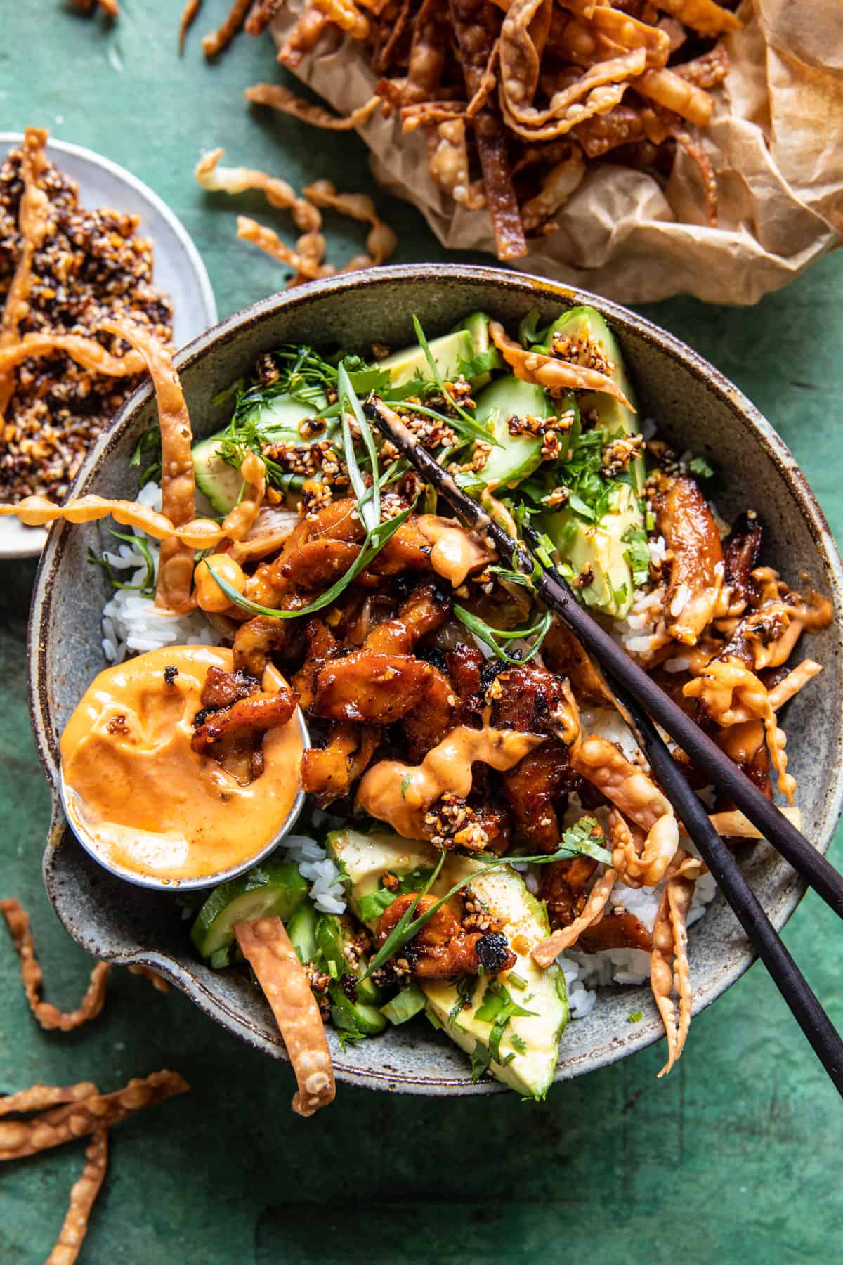 Spicy Chicken Yum Yum Rice Bowls | halfbakedharvest.com