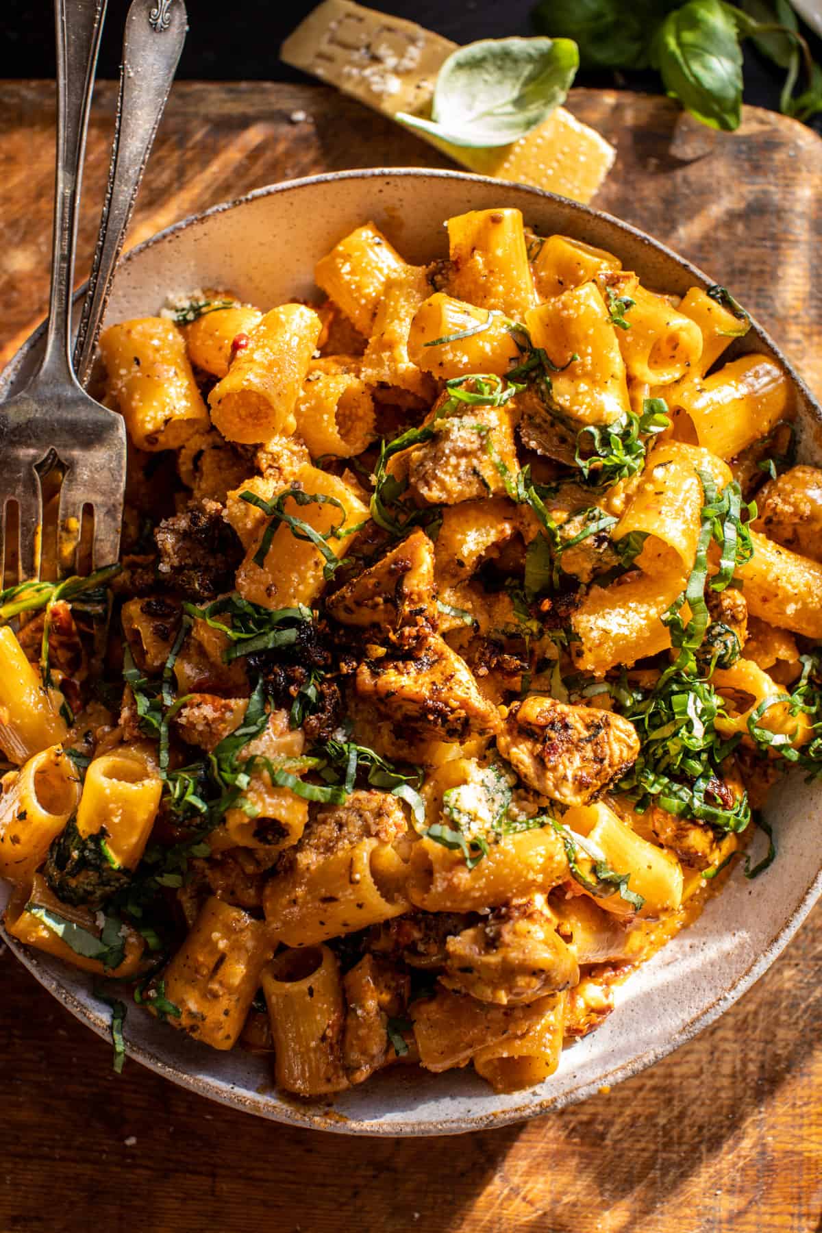 Spicy Tuscan Chicken Pasta| halfbakedharvest.com