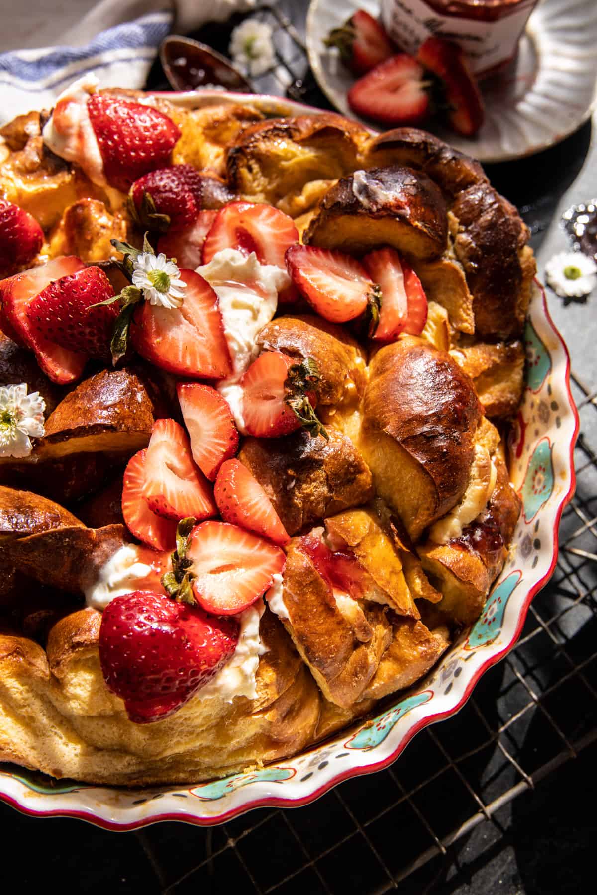 Baked Strawberry Cream Cheese Stuffed French Toast | halfbakedharvest.com 