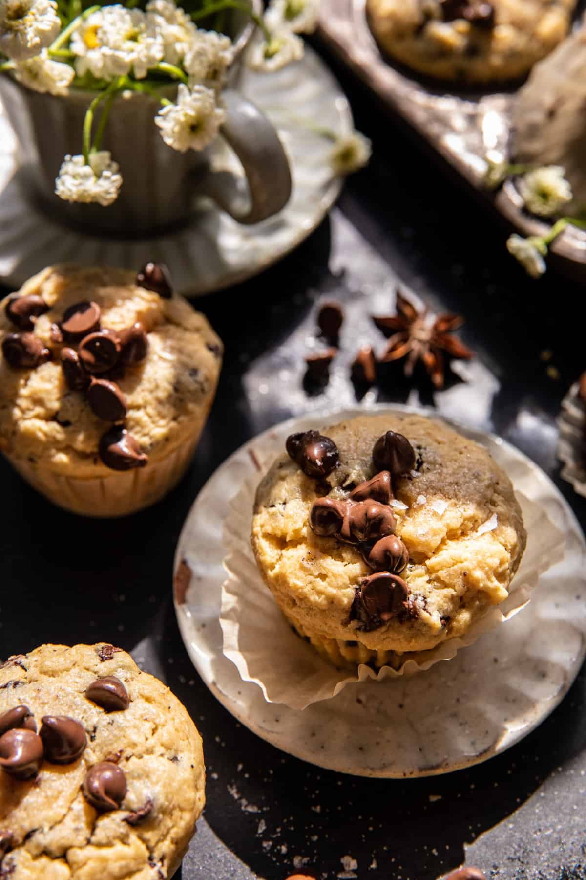 Bakery Style Chocolate Chip Muffins | halfbakedharvest.com