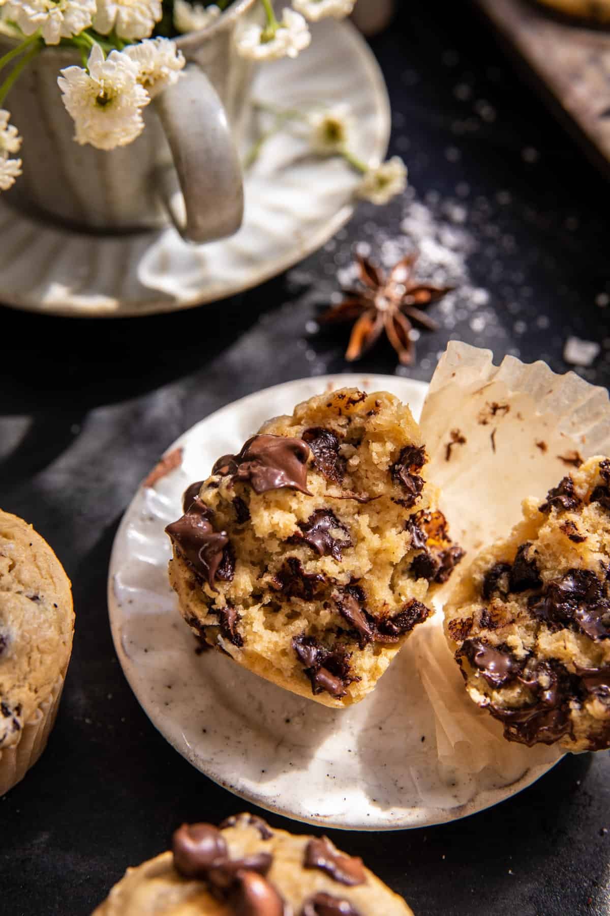 Bakery Style Chocolate Chip Muffins | halfbakedharvest.com