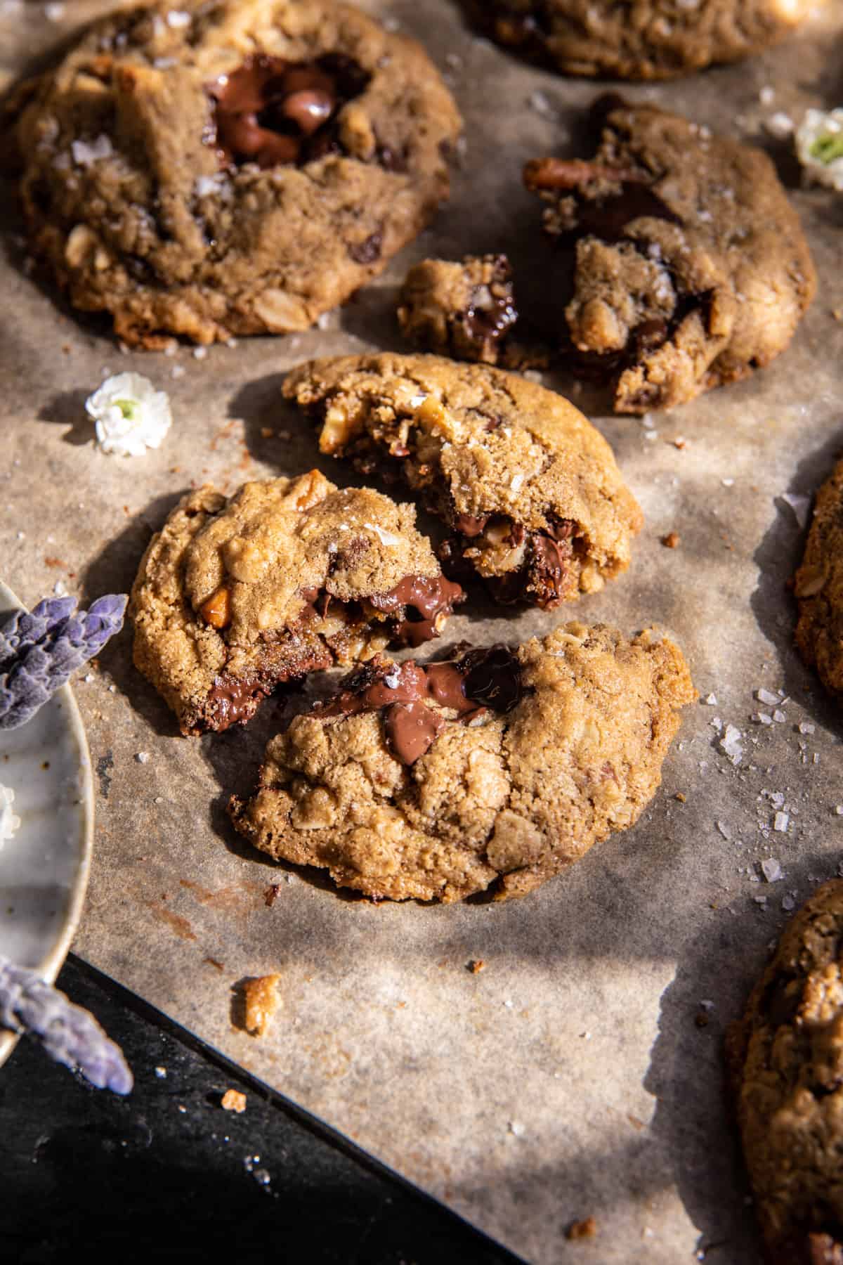Wholesome Peanut Butter Pretzel Chocolate Chip Cookies | halfbakedharvest.com