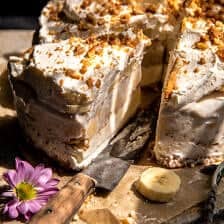 Salty Pretzel Banana Pudding Ice Cream Cake Cake | halfbakedharvest.com