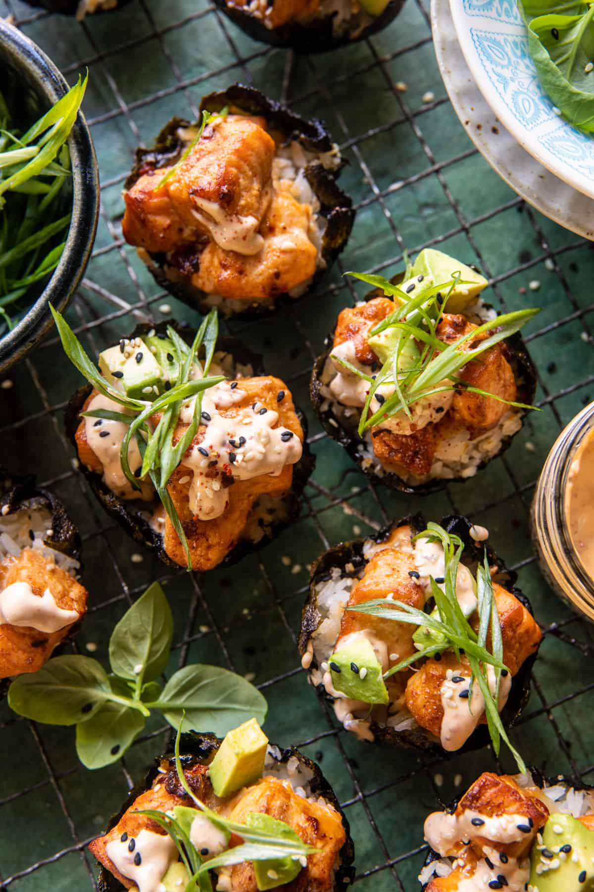 Baked Chipotle Salmon Sushi Cups | halfbakedharvest.com