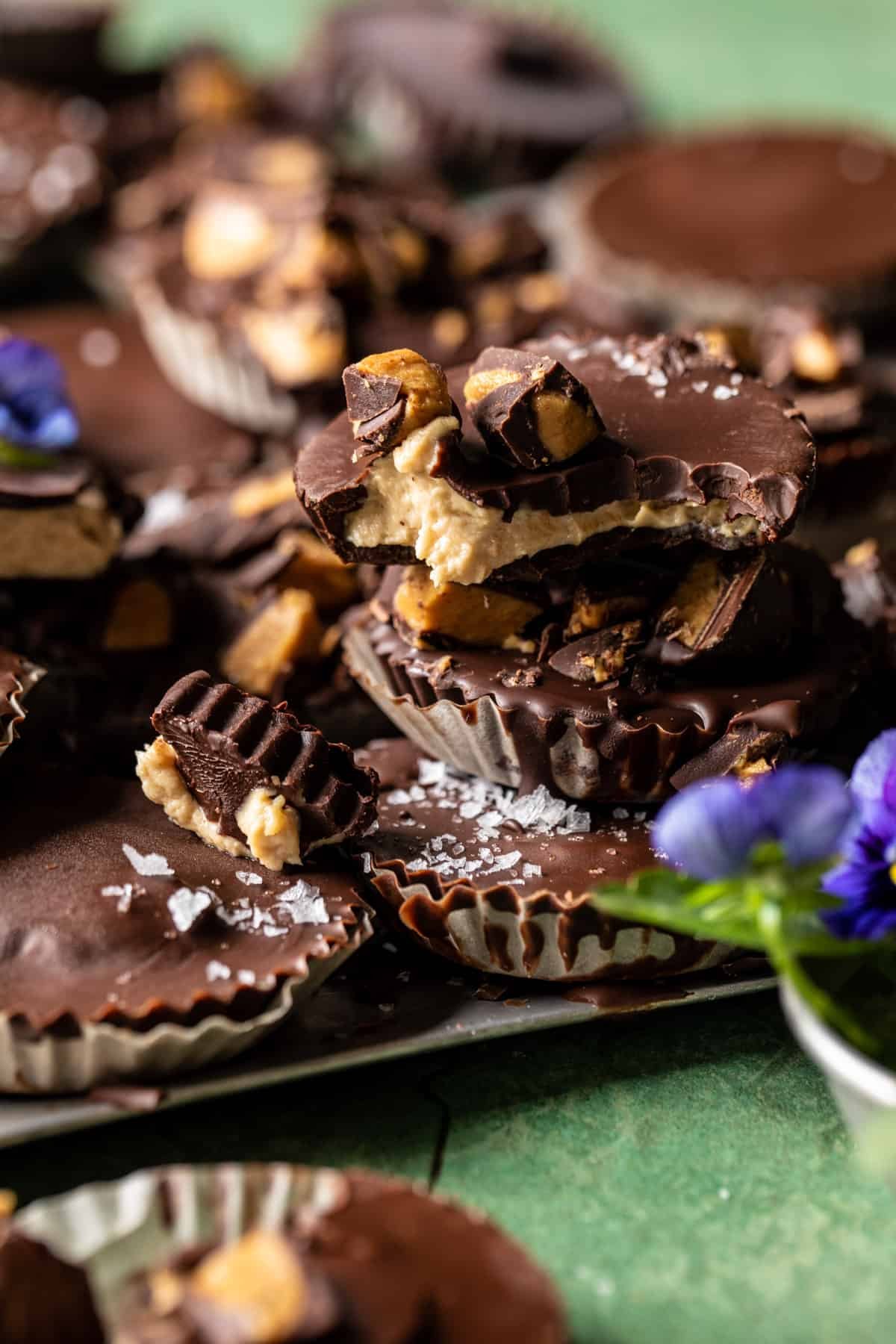 Frozen Chocolate Peanut Butter Yogurt Cups | halfbakedharvest.com