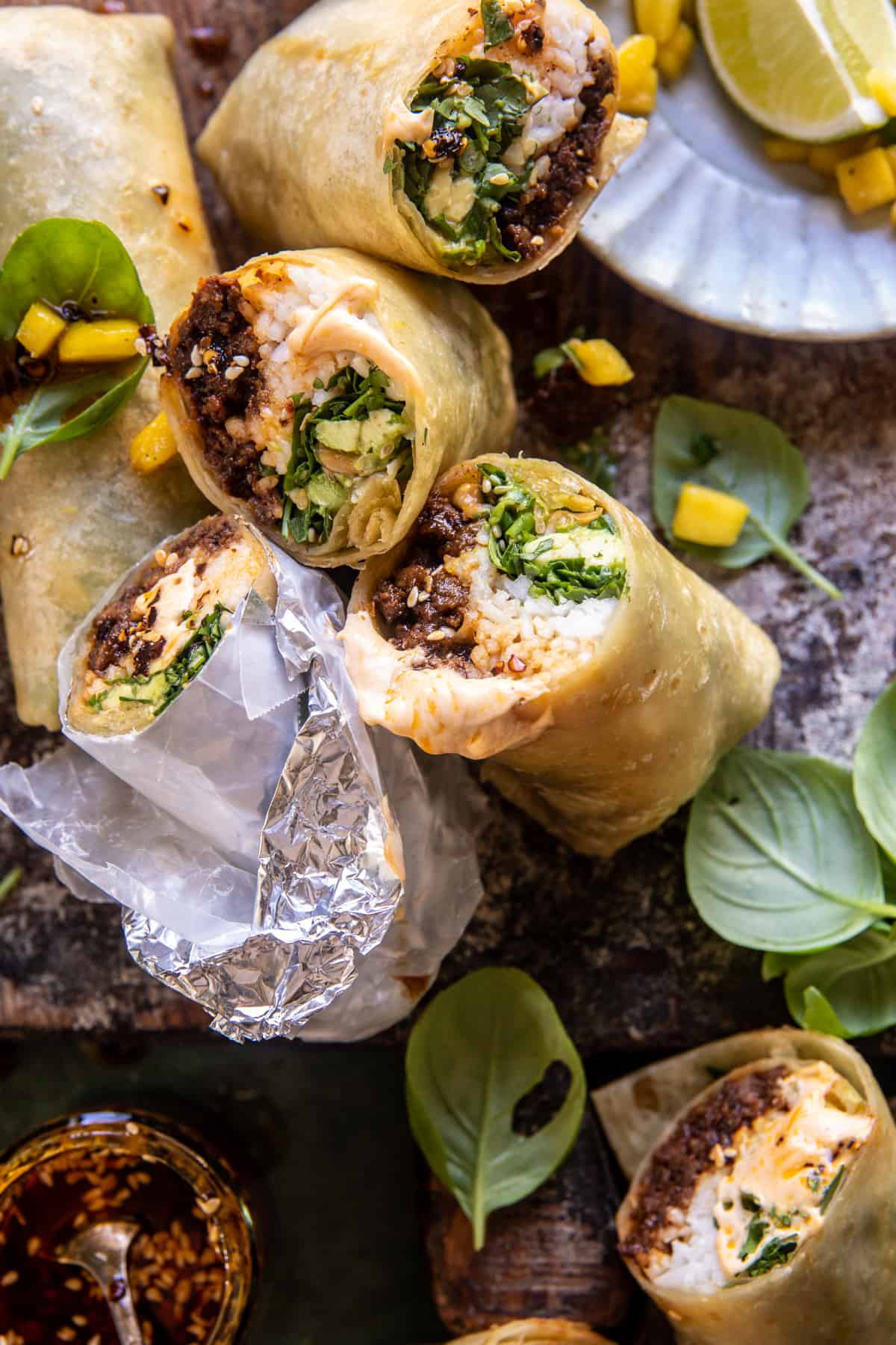 30 Minute Korean Beef and Avocado Rice Rolls | halfbakedharvest.com