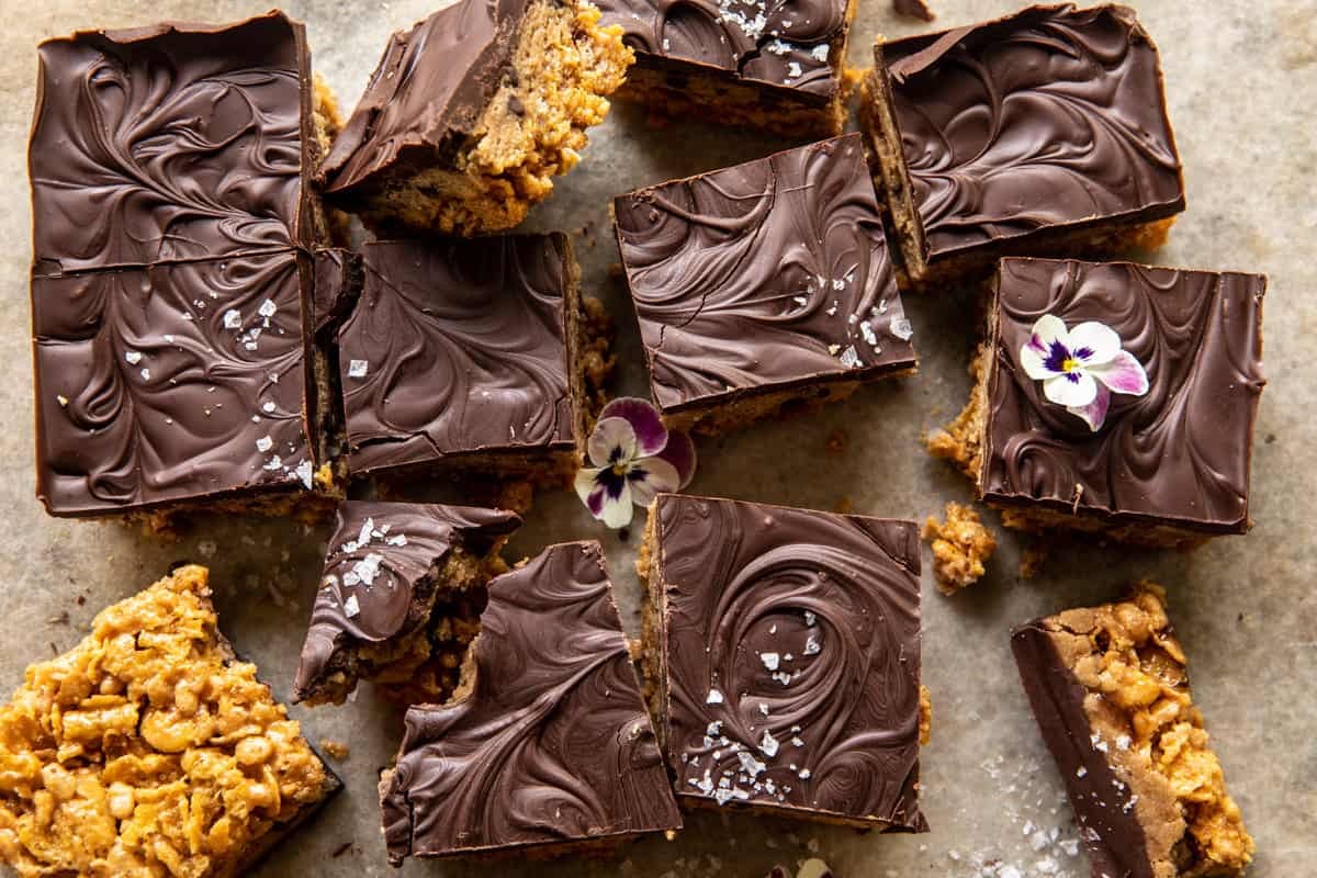Cookie Dough Chocolate Peanut Butter Bars | halfbakedharvest.com
