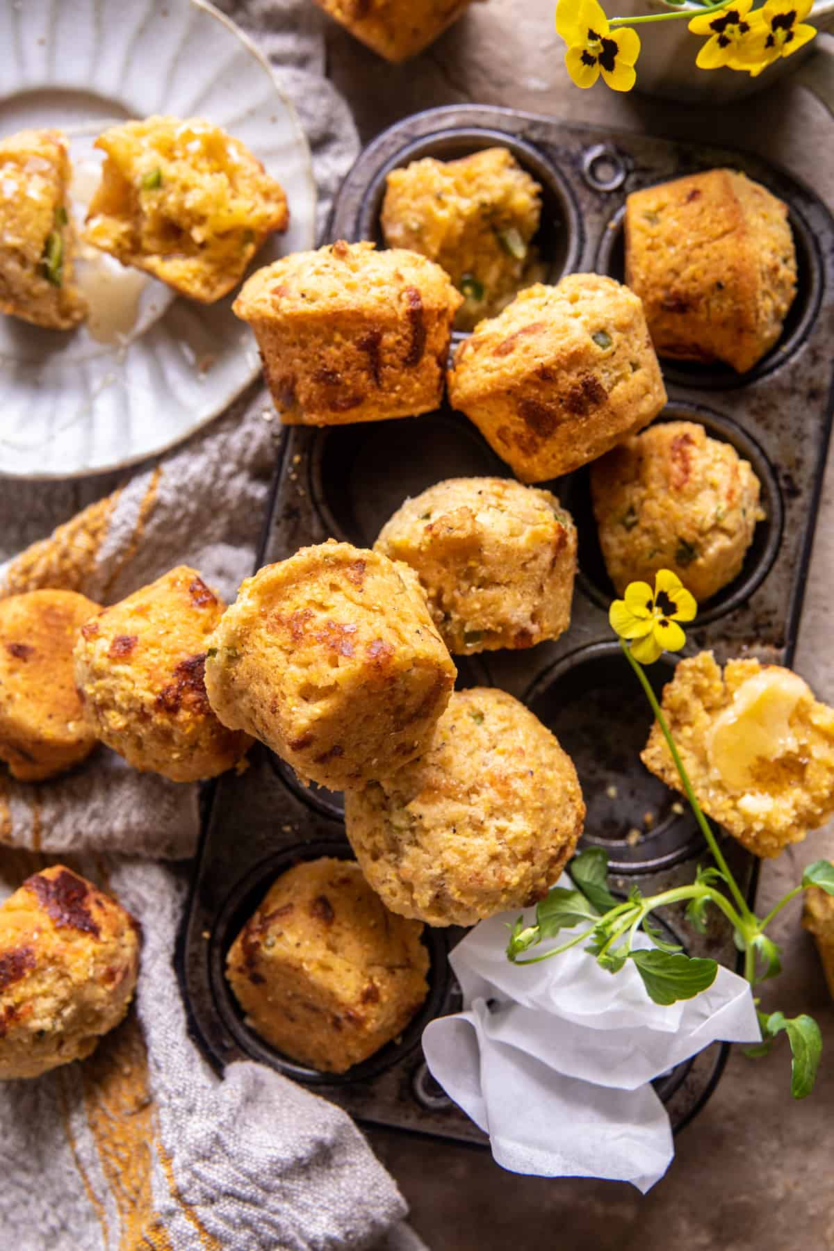 Honey Butter Jalapeño Cheddar Cornbread Biscuits | halfbakedharvest.com