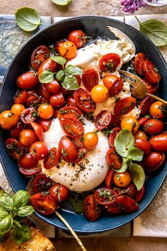 Marinated Cherry Tomatoes with Burrata | halfbakedharvest.com