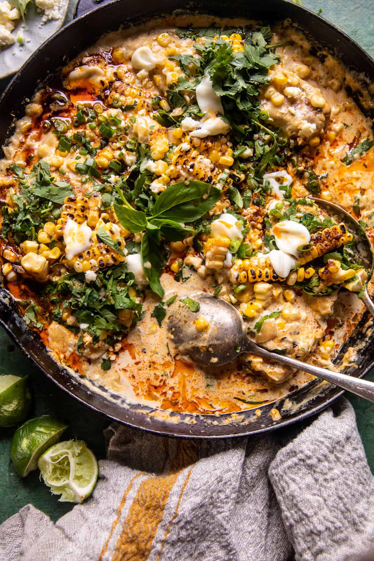 Skillet Creamed Street Corn Chicken | halfbakedharvest.com