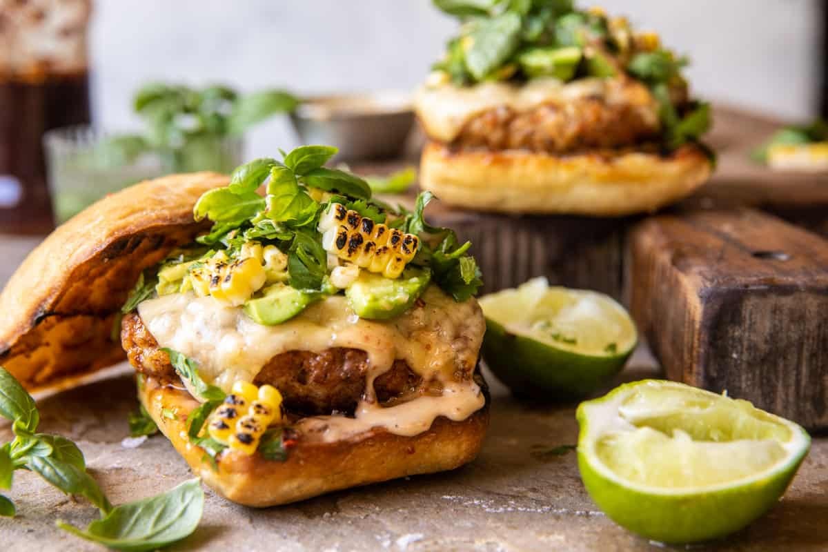 Chipotle Cheddar Chicken Burgers | halfbakedharvest.com