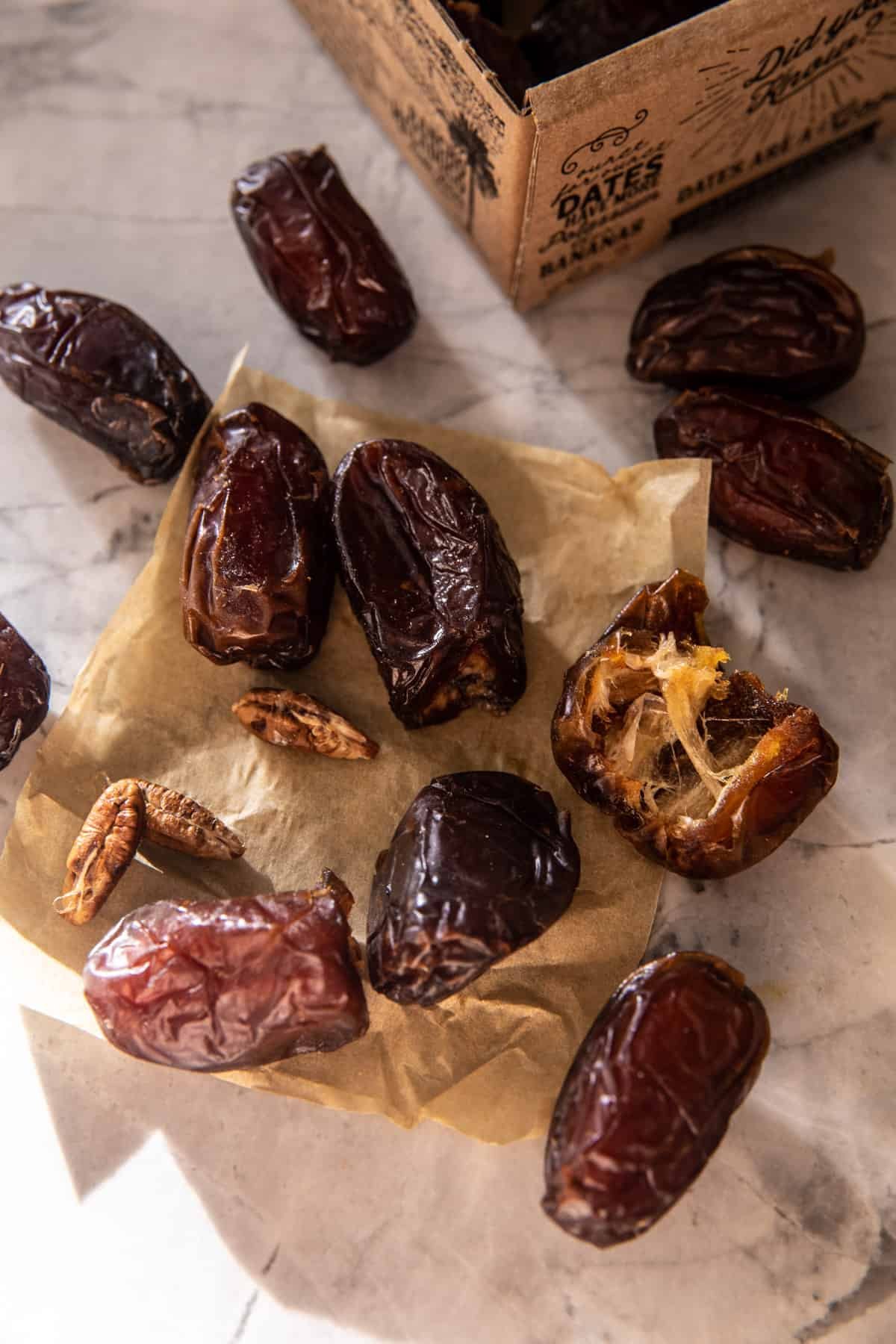 Chocolate Peanut Butter Ice Cream Stuffed Dates | halfbakdharvest.com