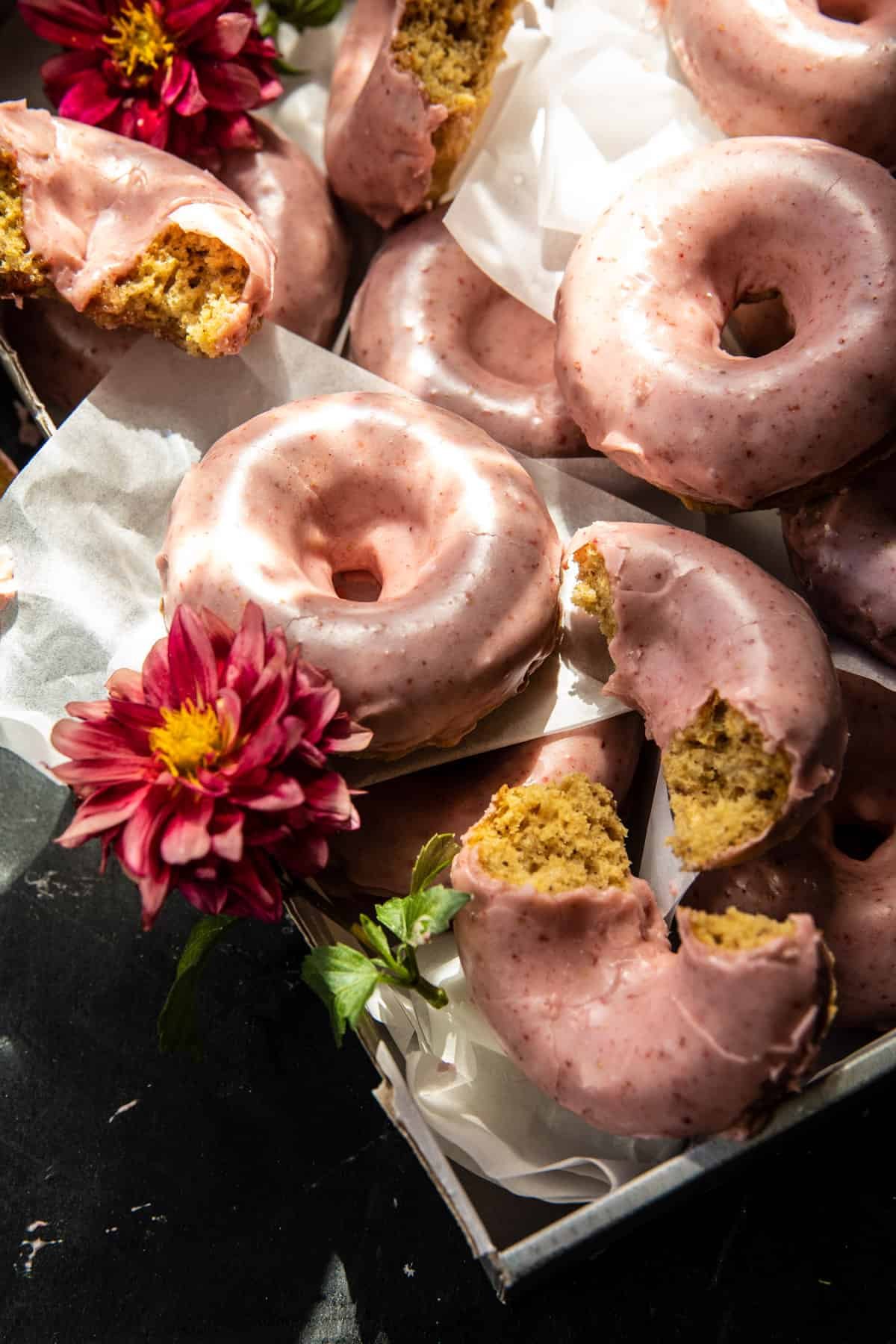 Baked Strawberry Glazed Doughnut | halfbakedharvest.com