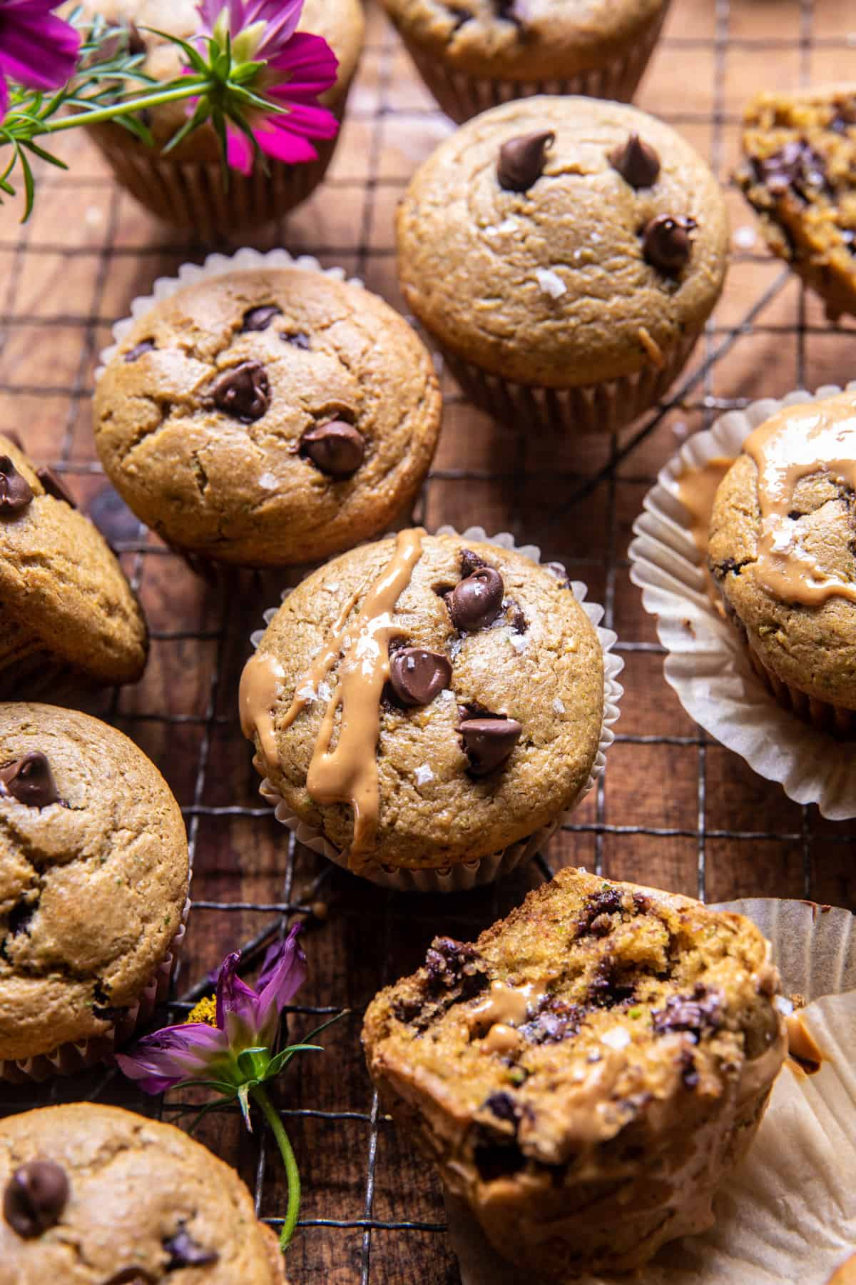Blender Chocolate Chip Peanut Butter Zucchini Muffins | halfbakedharvest.com