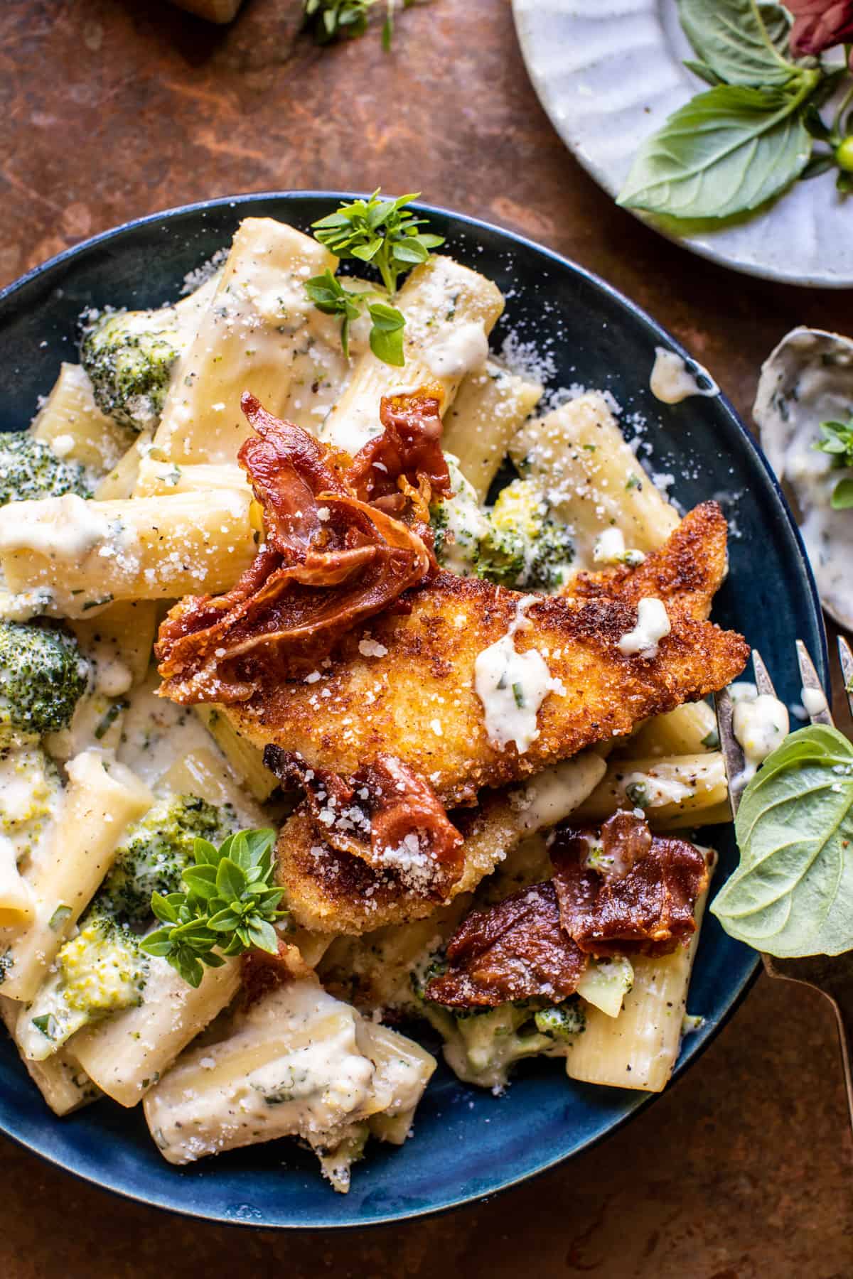 Parmesan Chicken Florentine and Broccoli Pasta | halfbakedharvext.com