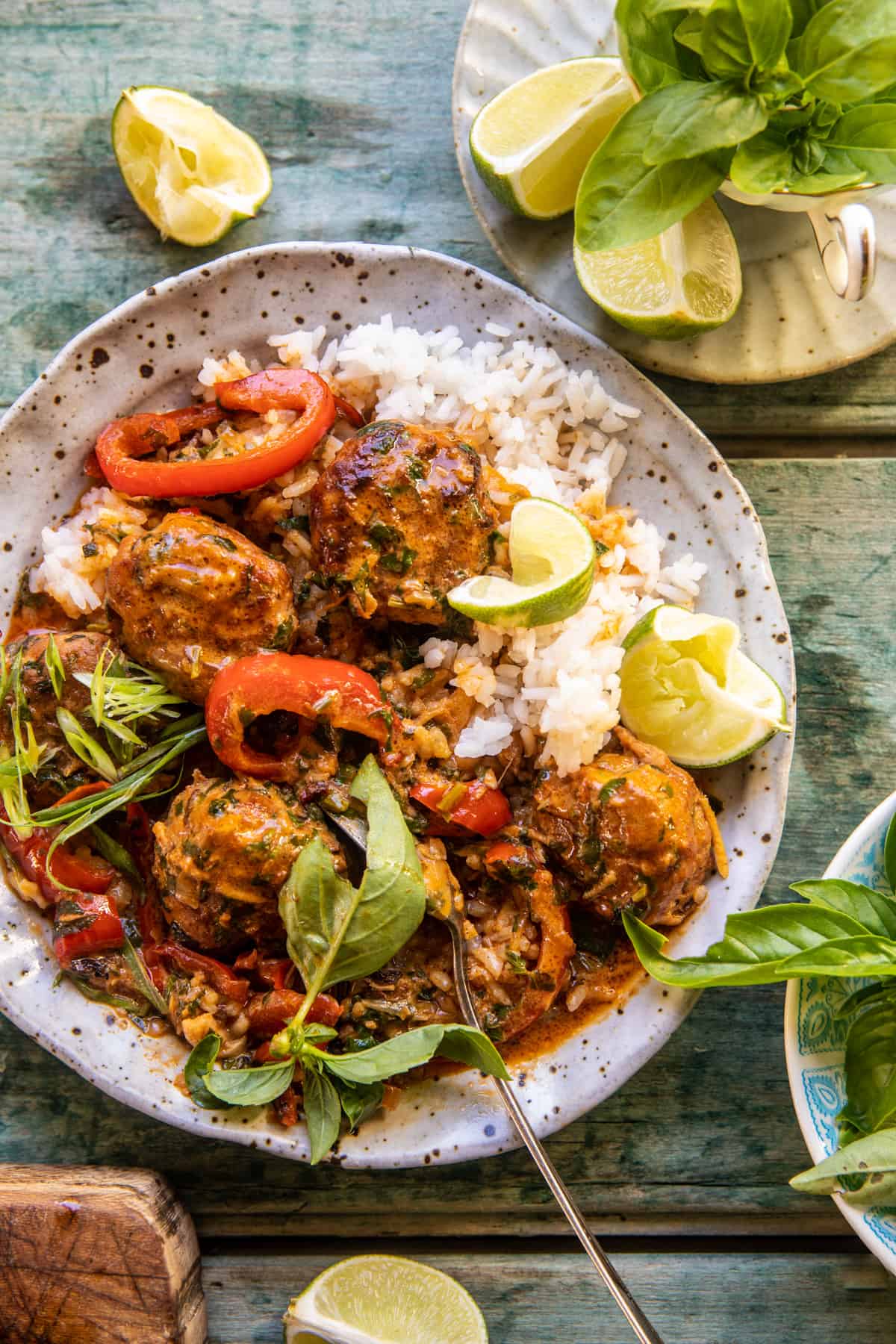 Simple Thai Chicken Zucchini Meatball Curry | halfbakedharvest.com 