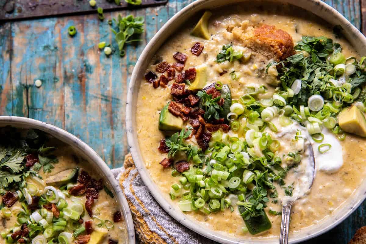 White Chicken Chili Corn Chowder | halfbakedharvest.com