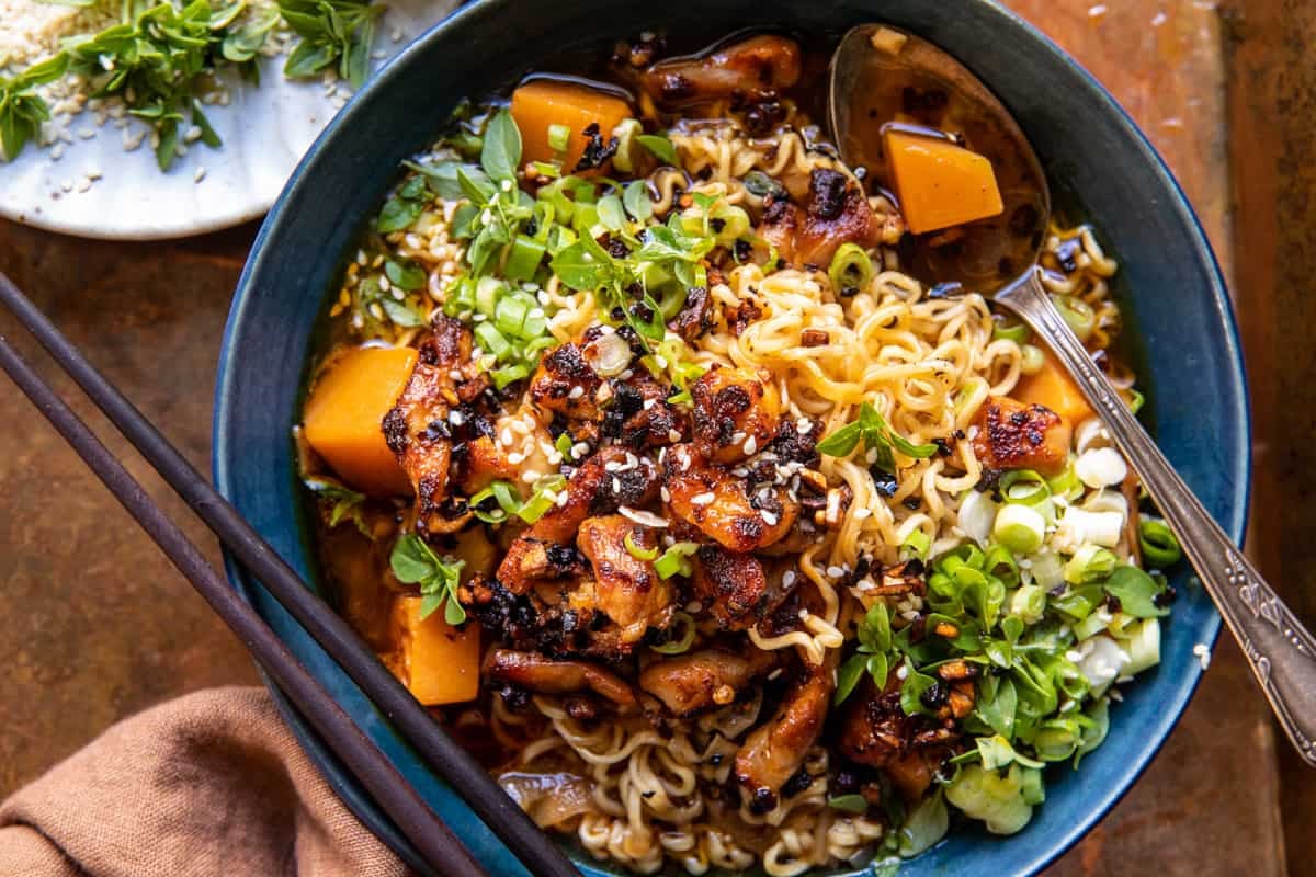 Chili Crisp Chicken Ramen in Ginger Soy Broth | halfbakedharvest.com