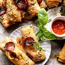 Garlic Butter Pizza Egg Rolls | halfbakedharvest.com