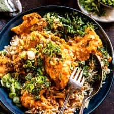 Crockpot Buffalo Chicken and Broccoli | halfbaedharvest.com