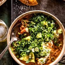 Crockpot Chipotle Queso Chicken Chili | halfbakedharvest.com