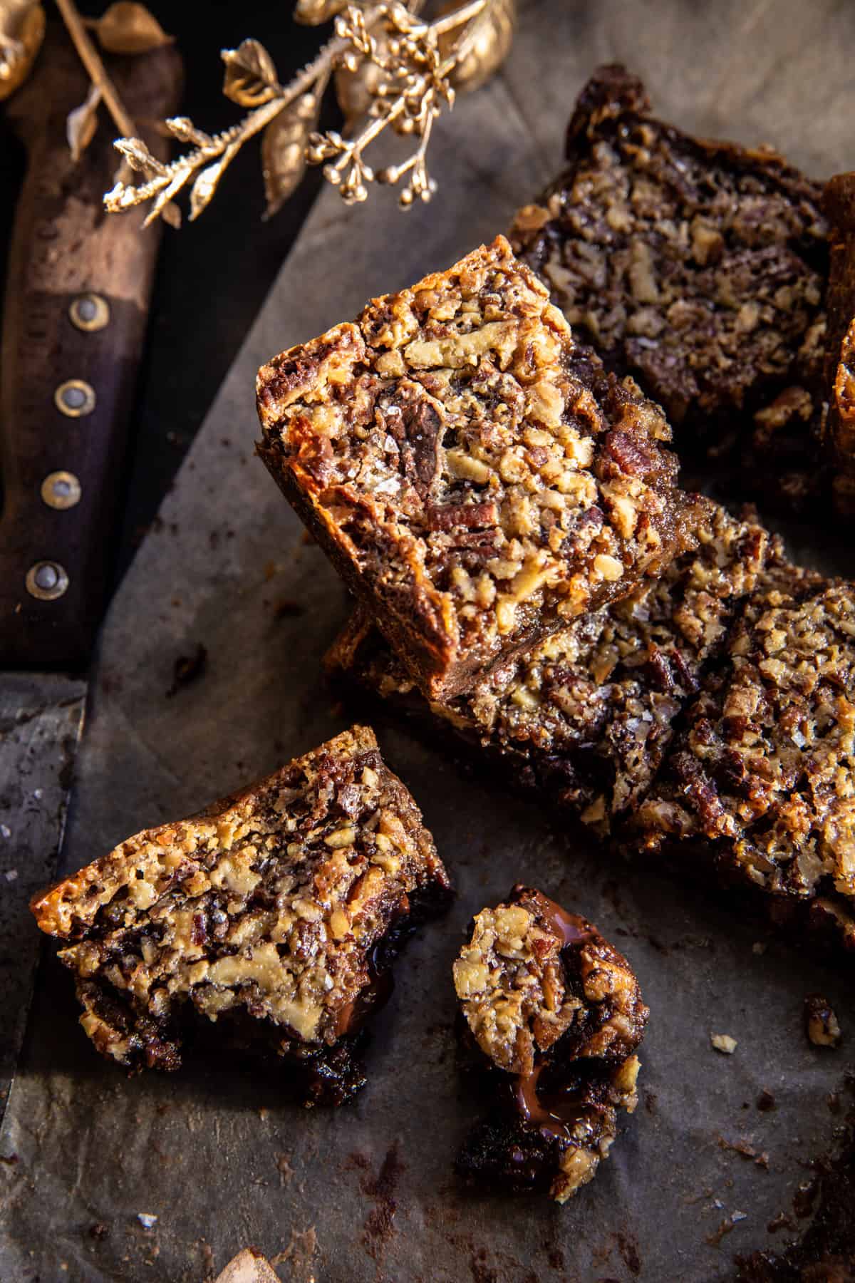 Gooey Pecan Pie Brownies| halfbakedharvest.com