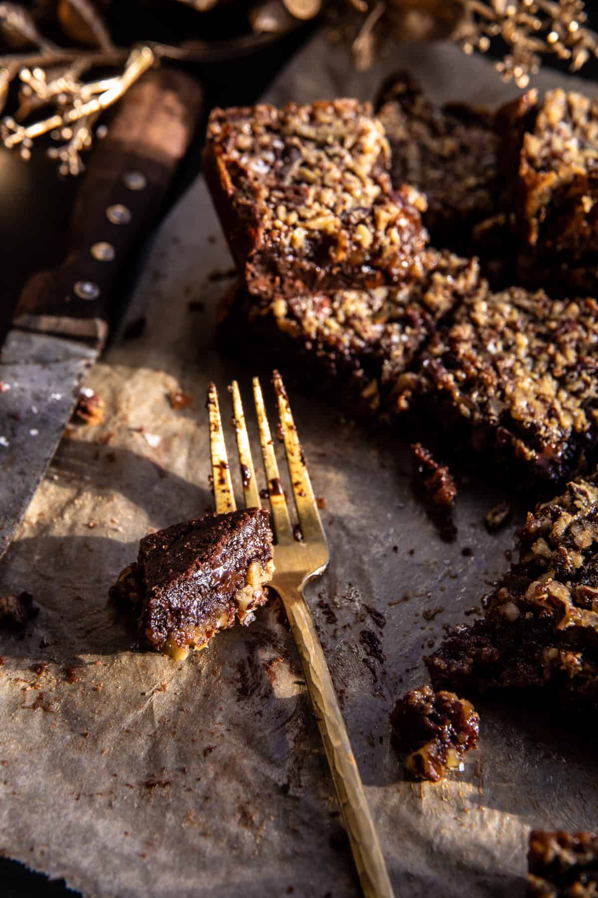 Gooey Pecan Pie Brownies| halfbakedharvest.com