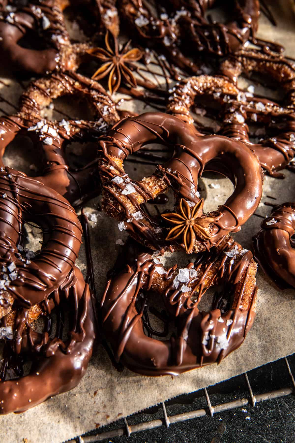 Chocolate Covered Espresso Spiced Pretzels | halfbakedharvest.com