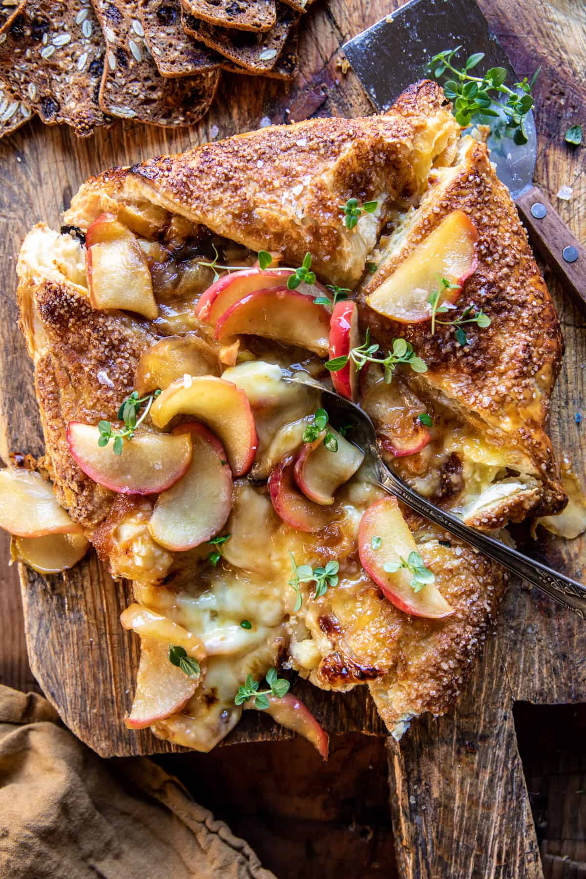 Pastry Wrapped Baked Brie with Maple Roasted Apples | halfbakedharvest.com