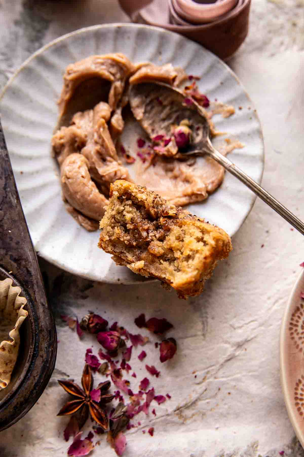 Maple Almond Banana Muffins with Cinnamon Cardamon Butter | halfbakedharvest.com