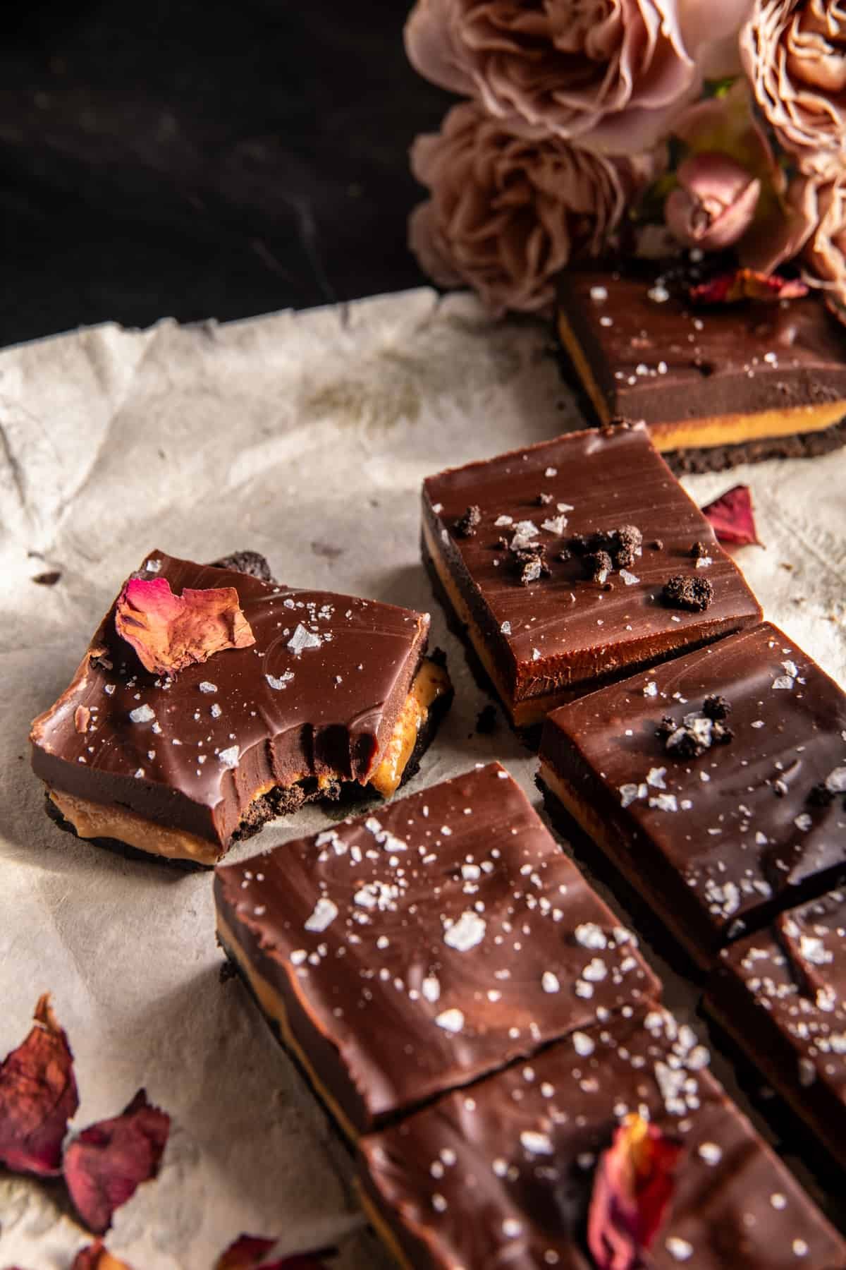 Chocolate Peanut Butter Fudge Bars | halfbakedharvest.com