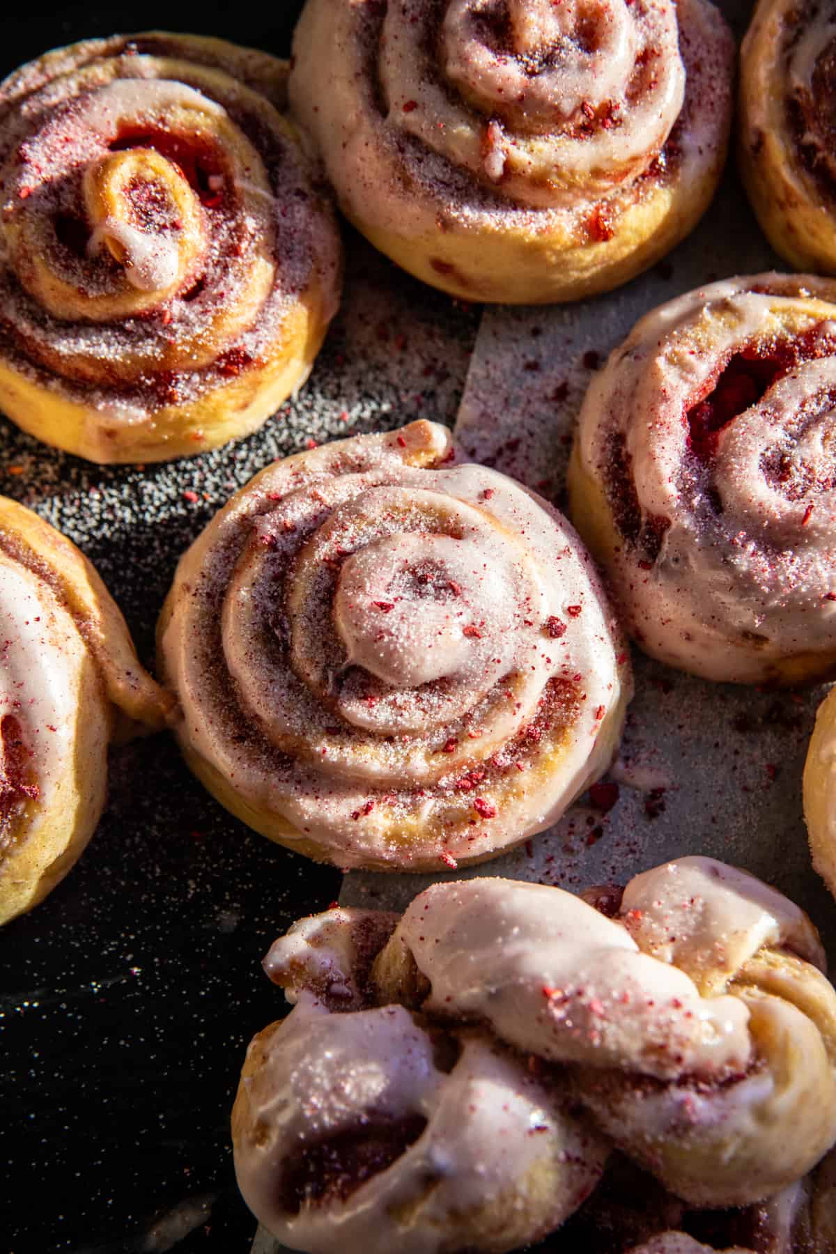 Glazed Raspberry Honey Sweet Rolls | halfbakedharvest.com