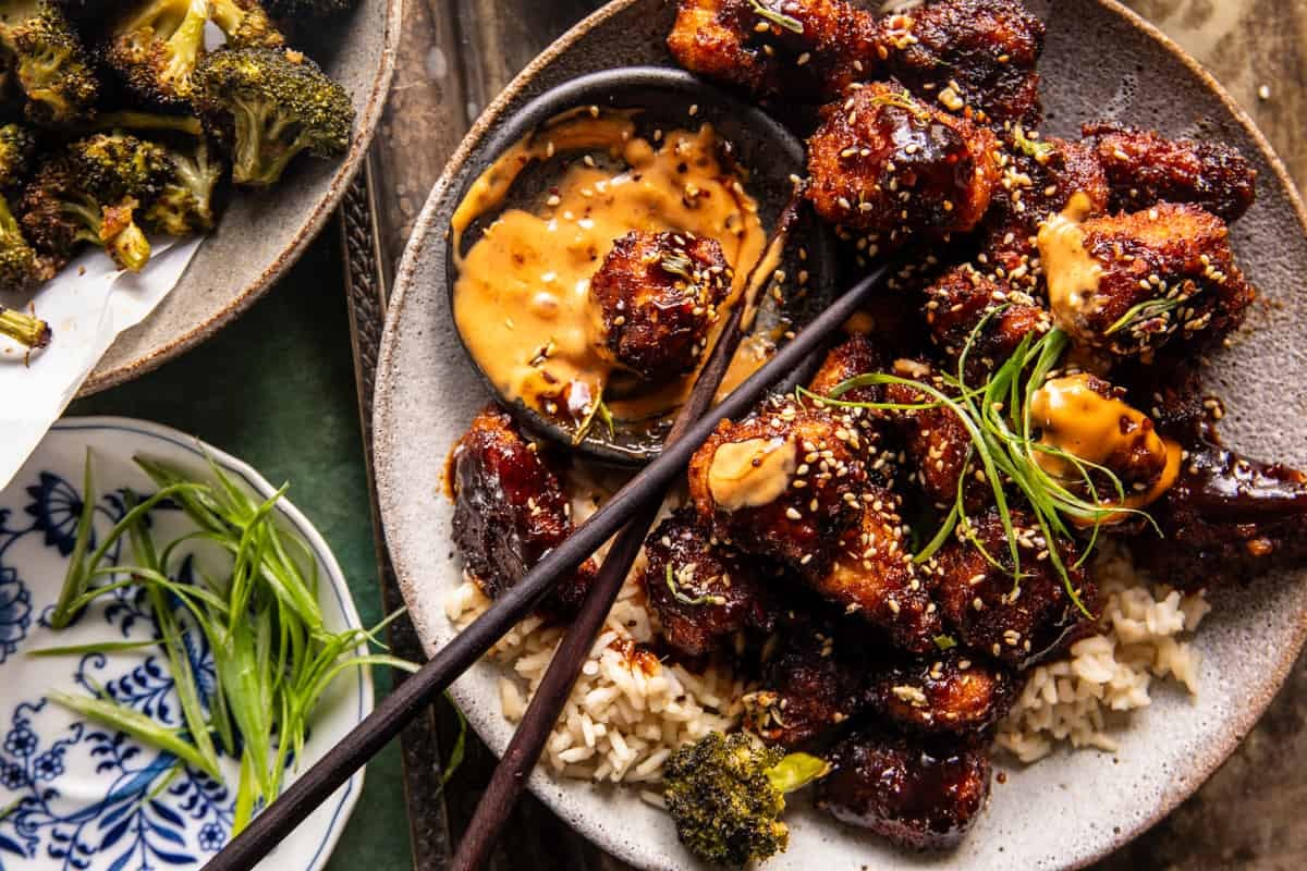 Sheet Pan Korean Popcorn Chicken | halfbakedharvest.com
