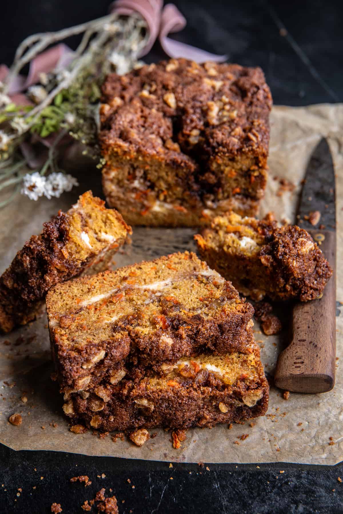 Swirled Ginger Crunch Carrot Cake Bread | halfbakedharvest.com